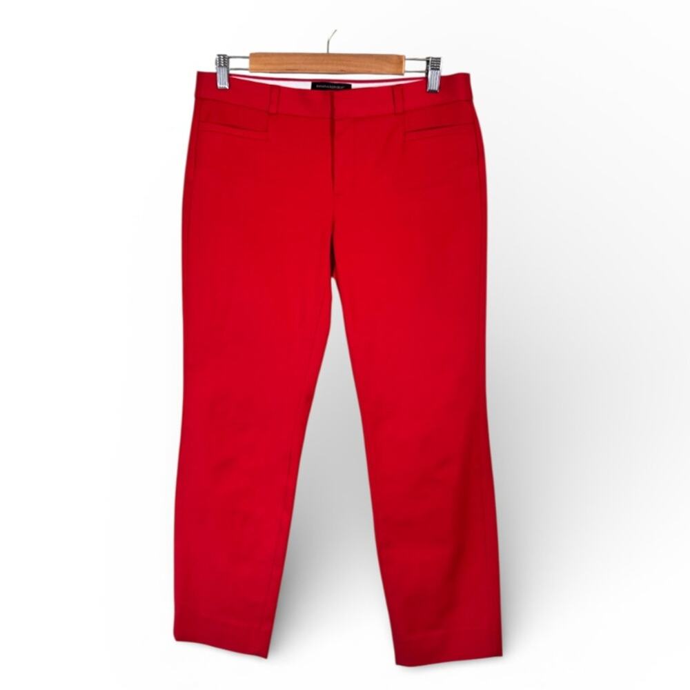 Banana Republic Red Sloan Crop Trouser Dress Pants Womens 6 Low Rise Preppy